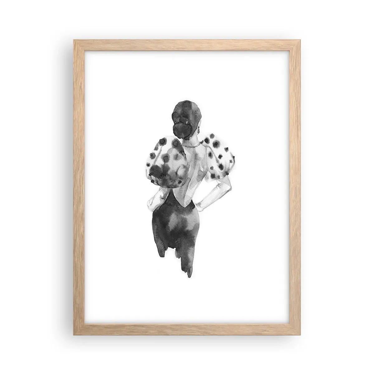 Plakat i ramme af lyst egetræ - Den gik lige forbi - 30x40 cm