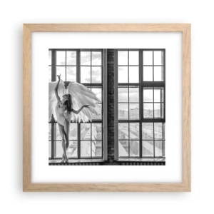 Plakat i ramme af lyst egetræ - Englenes by? - 30x30 cm