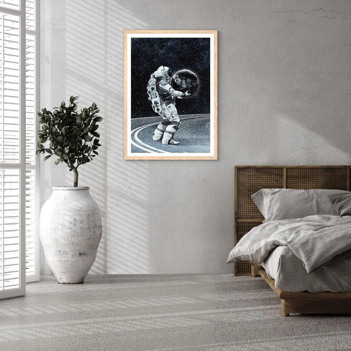 Plakat i ramme af lyst egetræ - På Mælkevejen - 30x40 cm