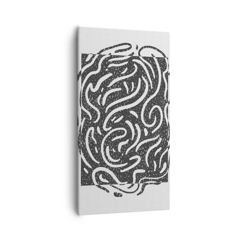 Lærredstryk - Billede på lærred - Abstraktion: en dans af glæde - 55x100 cm