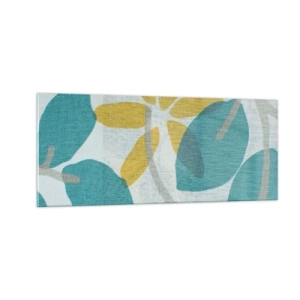 Billede på glas - Blandt azurblå blade - 100x40 cm