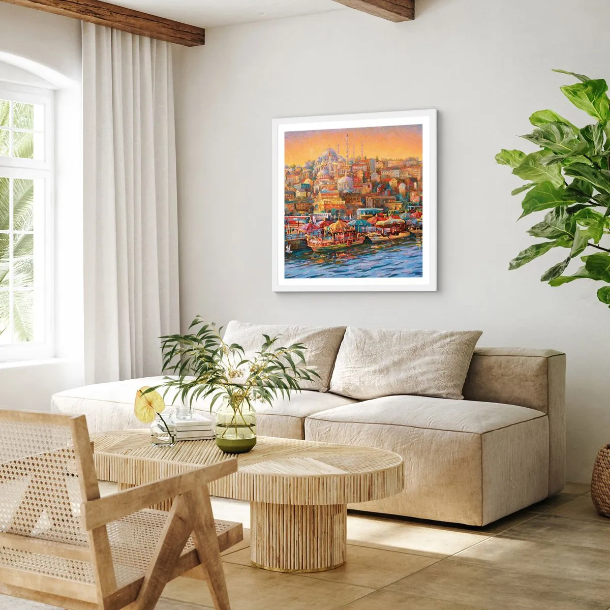 Plakat i hvid ramme - En historie fra Istanbul - 60x60 cm