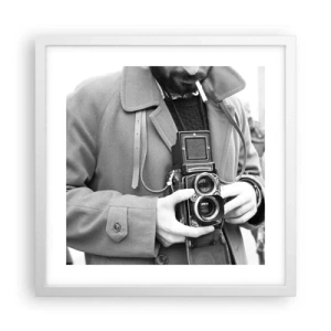 Plakat i hvid ramme - I retro stil - 40x40 cm