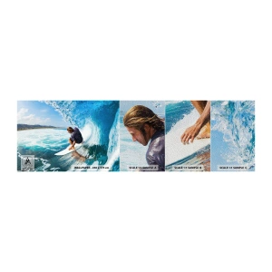 Prøve Fototapet Premium Sand - Danser med bølgerne - Sport, Surfing, Surfbræt - 100x30 cm