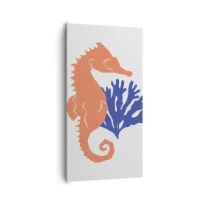 Lærredstryk - Billede på lærred - På en eng under vandet - 65x120 cm