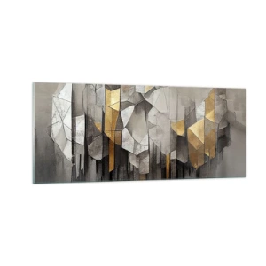 Billede på glas - Komposition lavet af is og lys - 100x40 cm