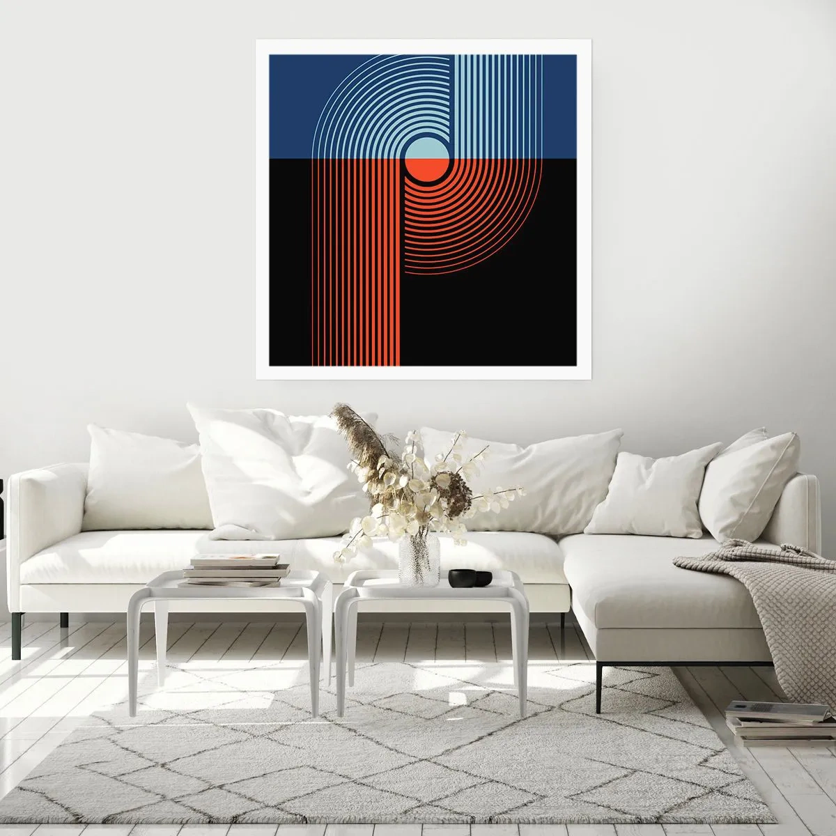 Plakat - I en geometrisk omfavnelse - 30x30 cm