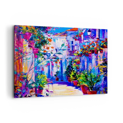 Lærredstryk - Billede på lærred - Impression - Italiensk gade - 120x80 cm