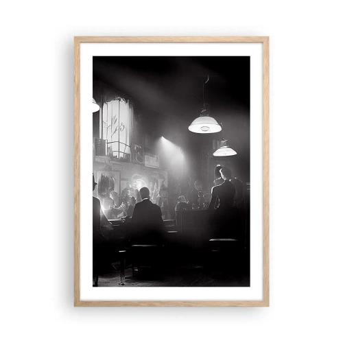 Plakat i ramme af lyst egetræ - I en jazzet stemning - 50x70 cm