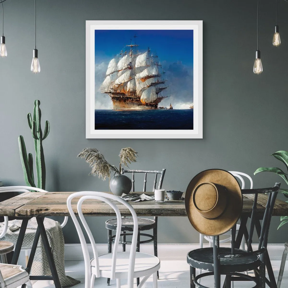 Plakat i hvid ramme - Den store herlighed! - 50x50 cm