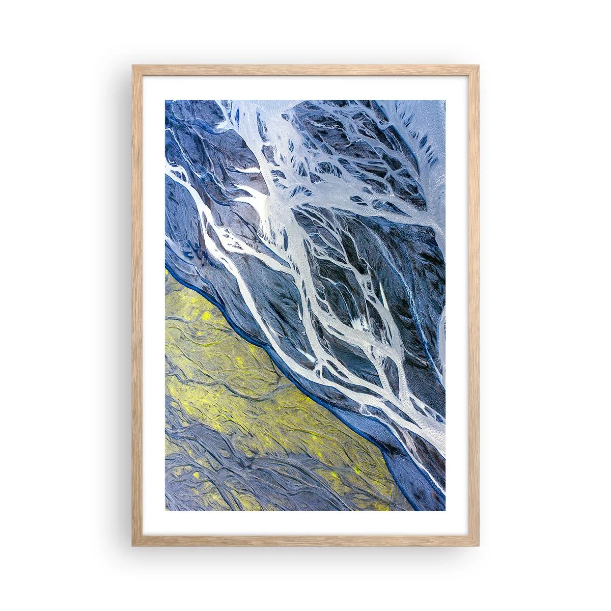 Plakat i ramme af lyst egetræ - Naturens hulemalerier - 50x70 cm