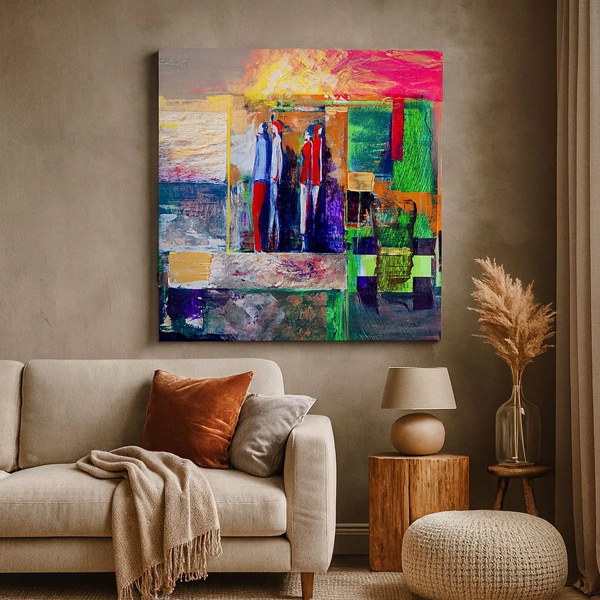 Lærredstryk - Billede på lærred - Forhold og følelser - 30x30 cm