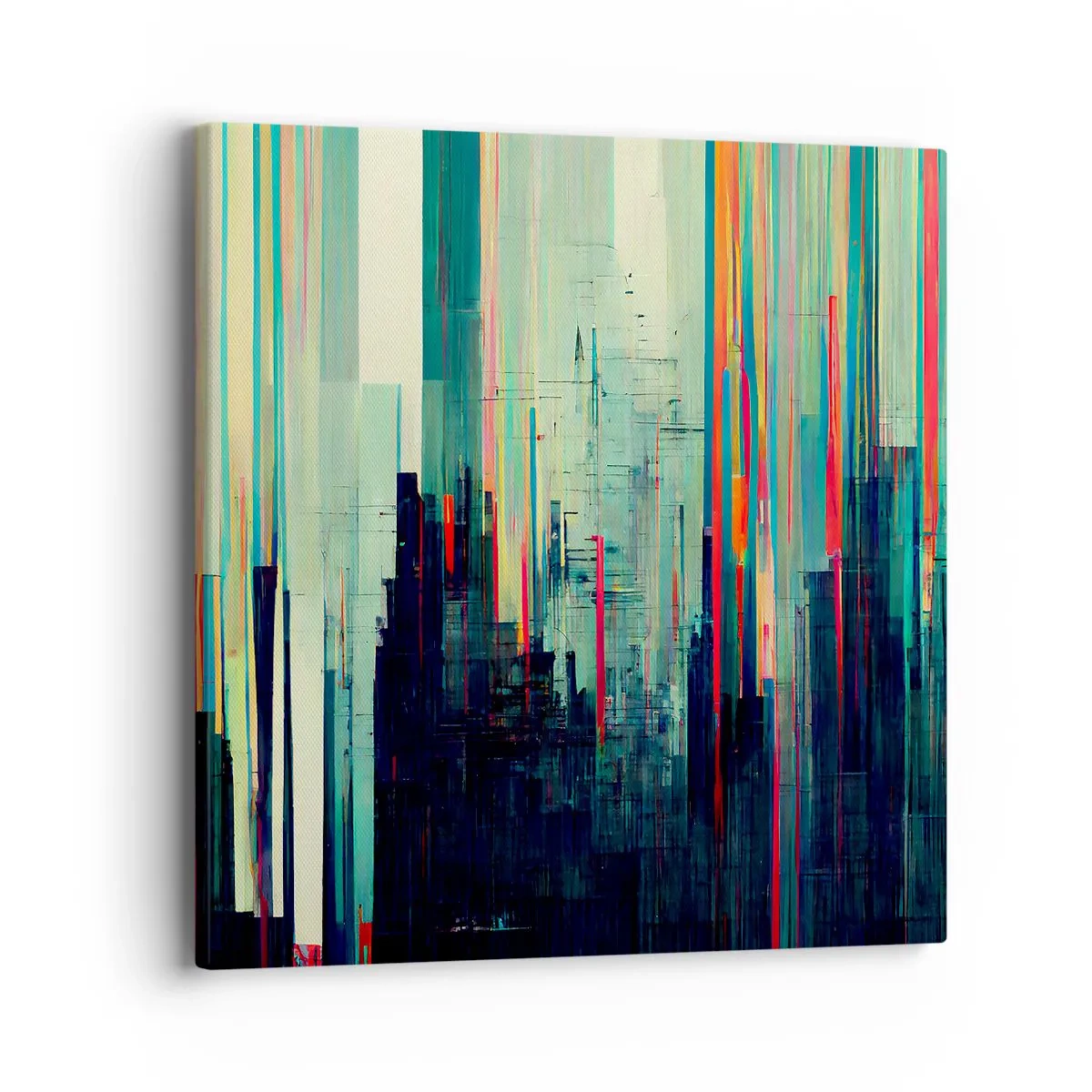 Lærredstryk - Billede på lærred - Futuristisk by - 40x40 cm