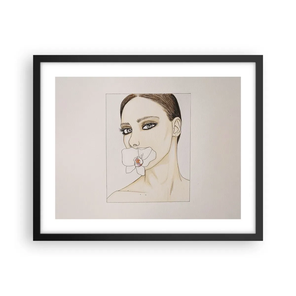 Plakat i sort ramme - Et symbol på elegance og skønhed - 50x40 cm