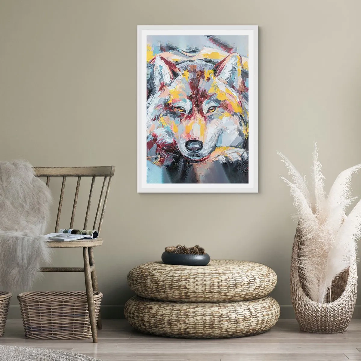 Plakat i hvid ramme - Fred blandt kære - 70x100 cm