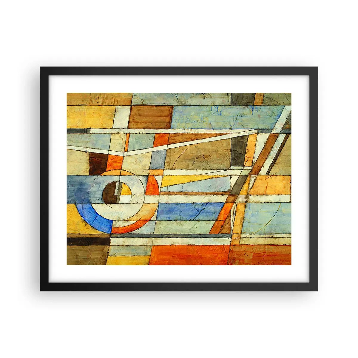 Plakat i sort ramme - Kubisme på en byggeplads - 50x40 cm