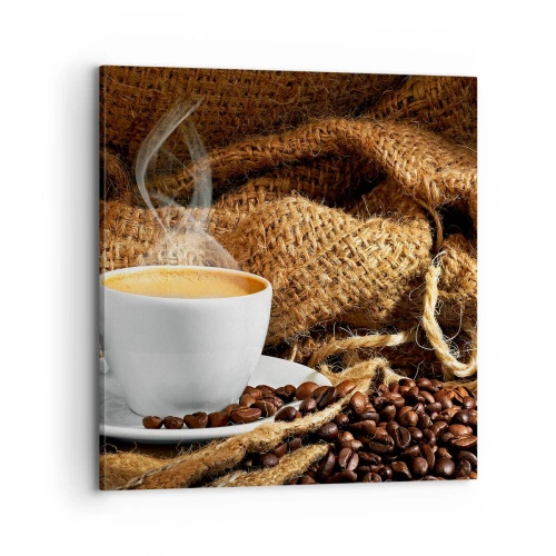 Lærredstryk - Billede på lærred - Duften af mokka og honningvæskens tæthed - 70x70 cm