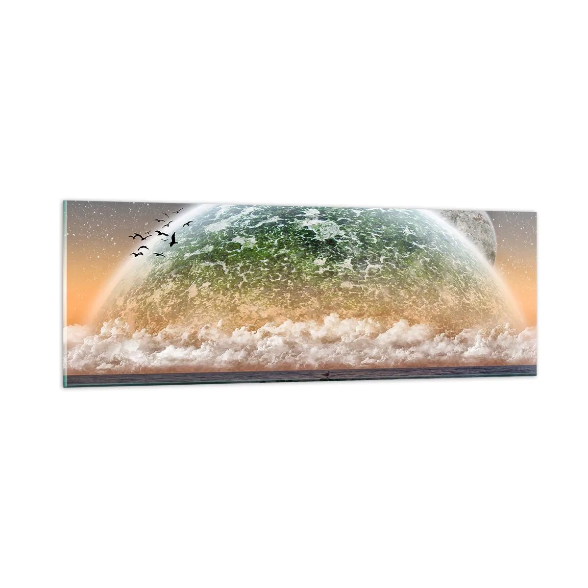 Billede på glas - Og verden kom op af vandet - 90x30 cm