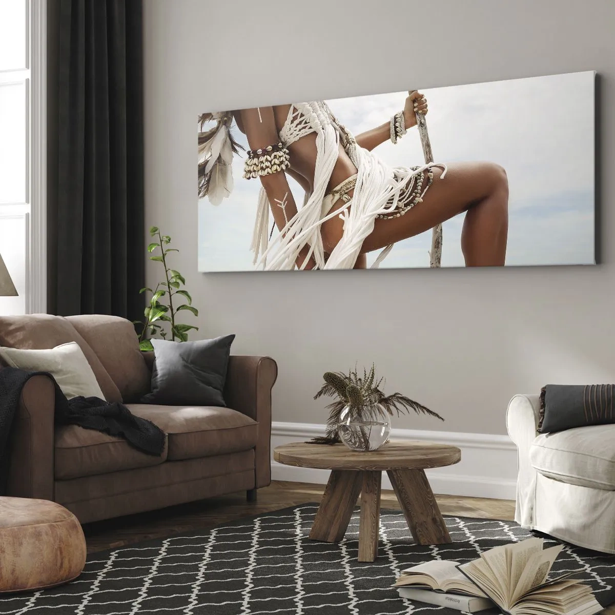 Lærredstryk - Billede på lærred - Præstinde af solen - 100x40 cm