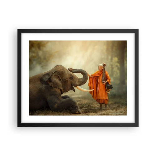 Plakat i sort ramme - Møde på ferien - 50x40 cm