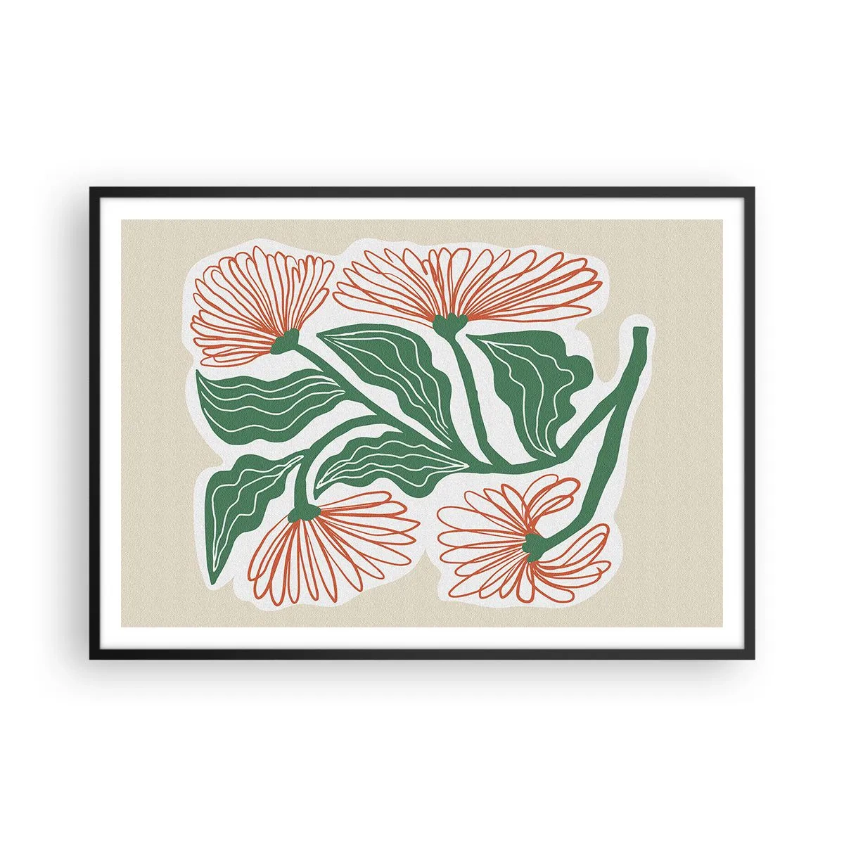 Plakat i sort ramme - Folkeligt og moderne - 100x70 cm