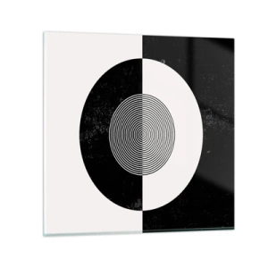 Billede på glas - Harmoni i sort og hvidt - 70x70 cm