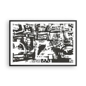 Plakat i sort ramme - Orden eller kaos? - 91x61 cm