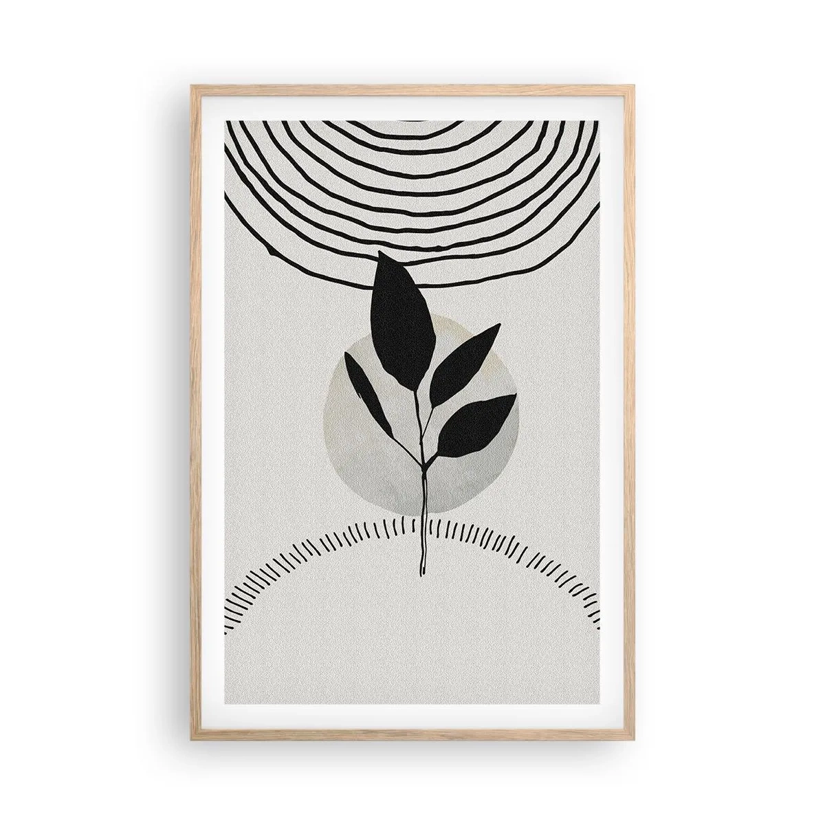 Plakat i ramme af lyst egetræ - Komposition: naturens ritualer - 61x91 cm