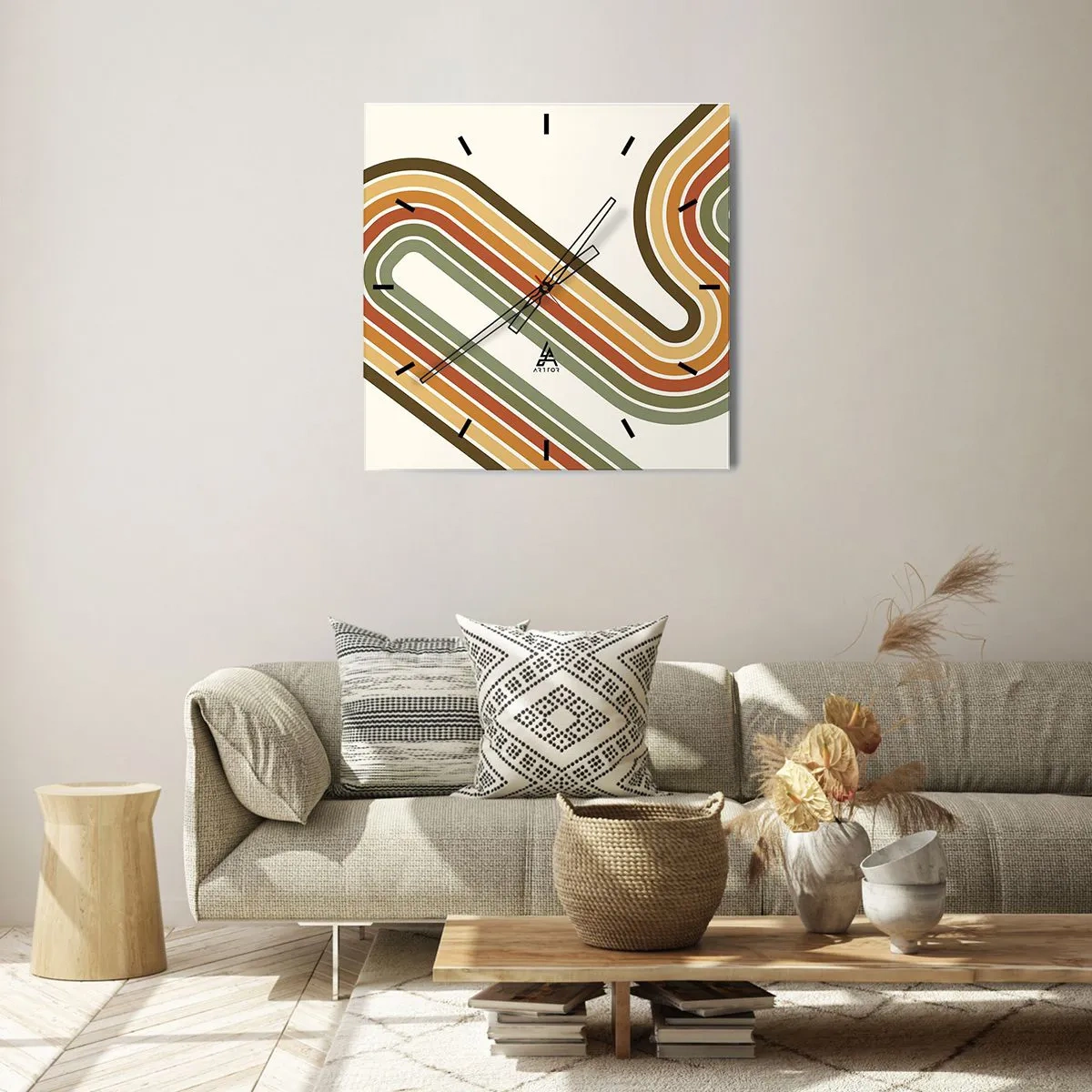Vægur, Uret - Zigzag til destinationen - 30x30 cm