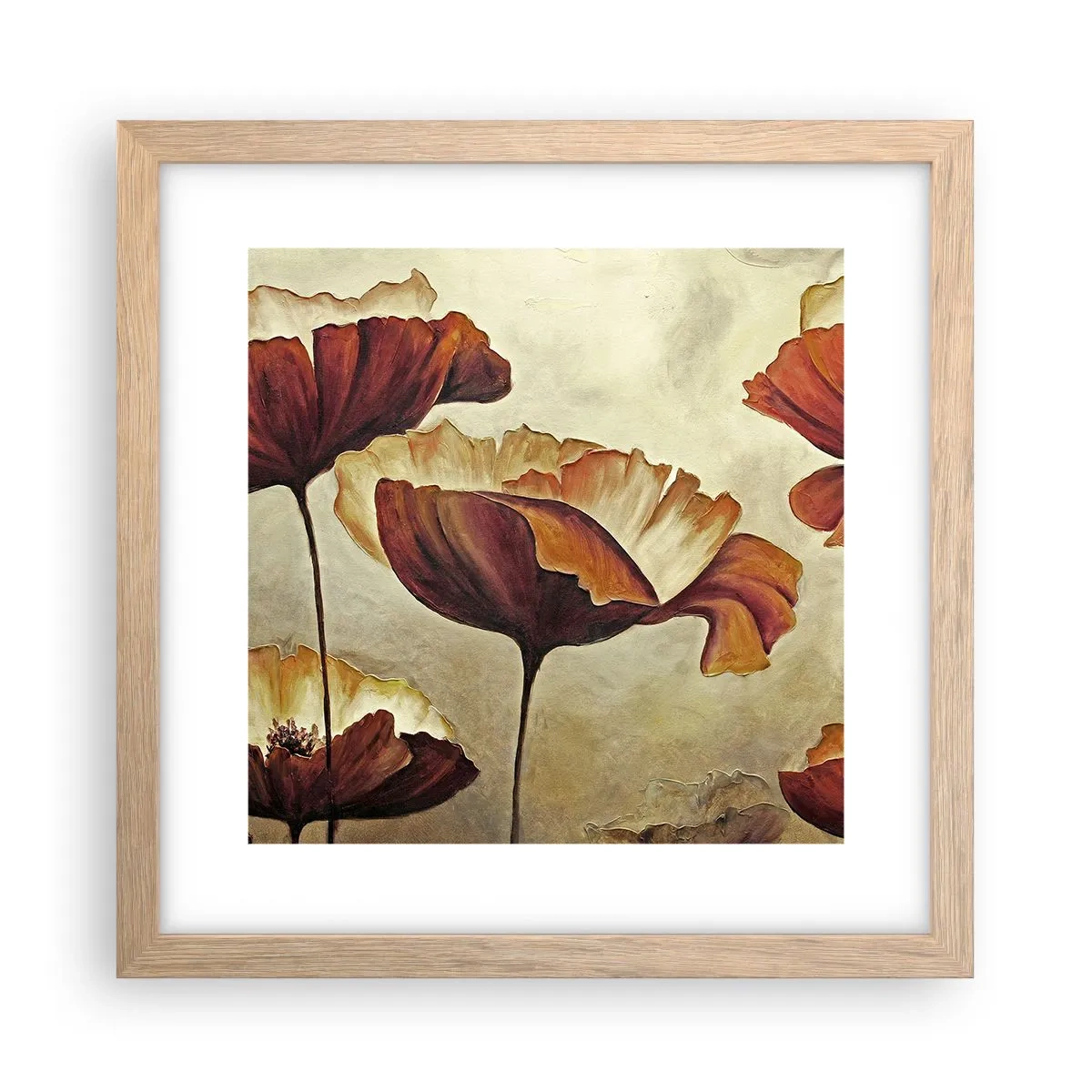 Plakat i ramme af lyst egetræ - Marker - 30x30 cm