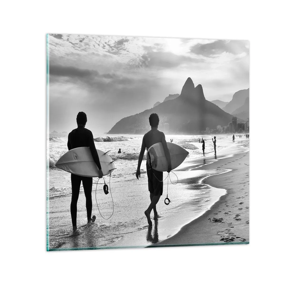 Billede på glas - Samba til én bølge - 70x70 cm