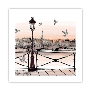 Plakat - Over Paris' hustage - 40x40 cm