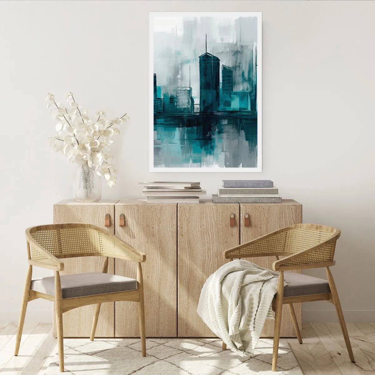 Plakat - Regnfarvet by - 40x50 cm