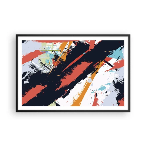 Plakat i sort ramme - Dynamisk sammensætning - 91x61 cm