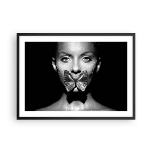 Plakat i sort ramme - Sommerfuglekys - 70x50 cm