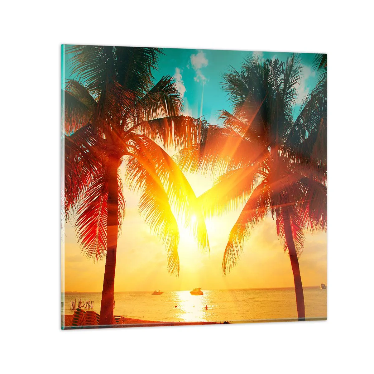 Billede på glas - Eksotisk par - 40x40 cm