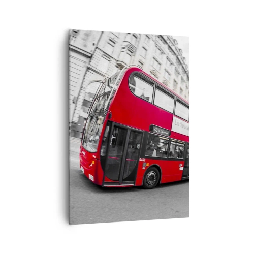 Lærredstryk - Billede på lærred - London traditionelt - by bus - 70x100 cm