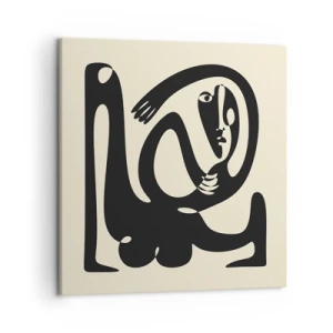 Lærredstryk - Billede på lærred - Næsten Picasso - 50x50 cm