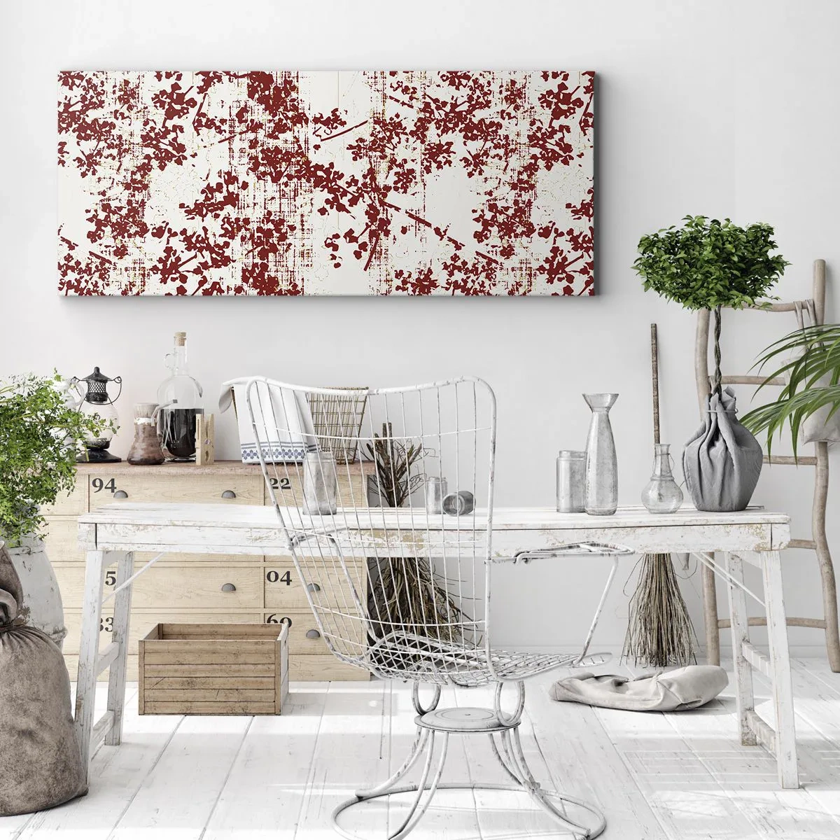 Lærredstryk - Billede på lærred - Som en gammel percale - 100x40 cm