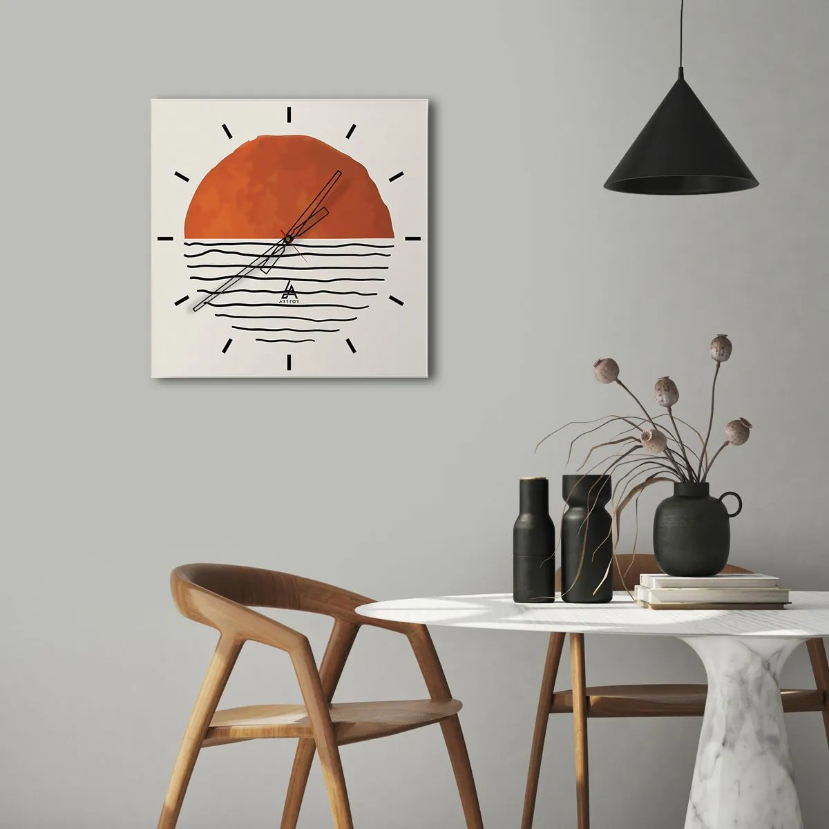 Vægur, Uret - I en japansk atmosfære - 30x30 cm