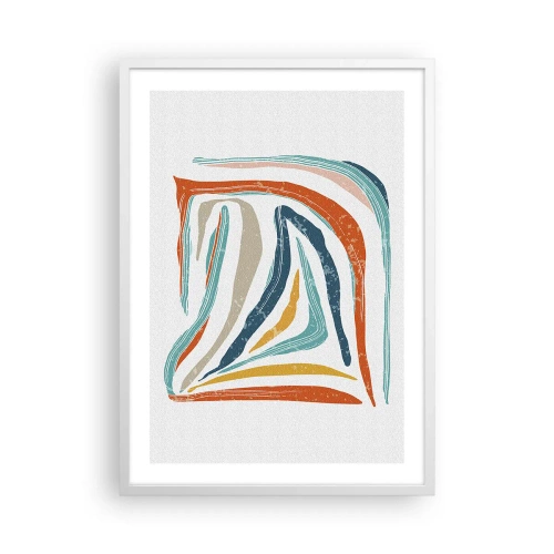 Plakat i hvid ramme - Venligt smilende abstraktion - 50x70 cm