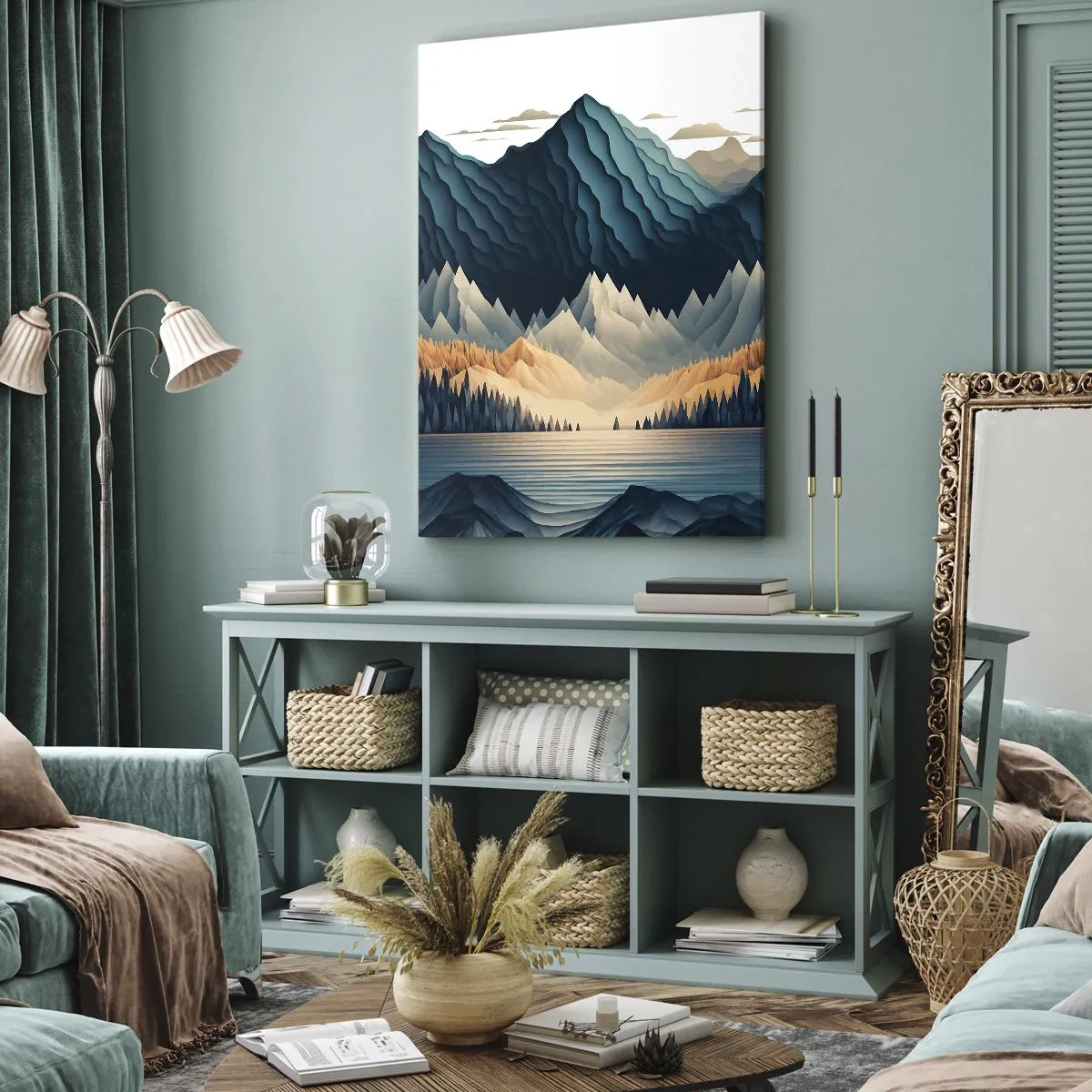 Lærredstryk - Billede på lærred - Perfekt bjerglandskab - 50x70 cm