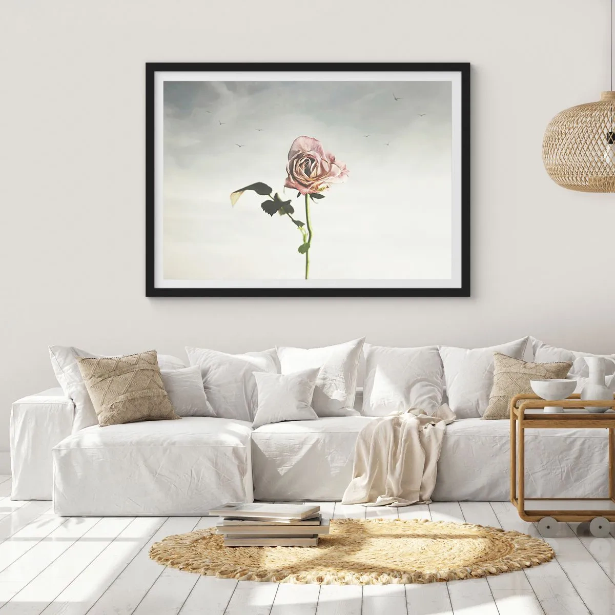 Plakat i sort ramme - Velkomst til foråret - 70x50 cm