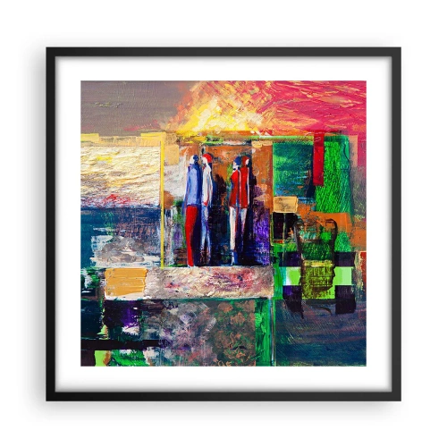 Plakat i sort ramme - Forhold og følelser - 50x50 cm