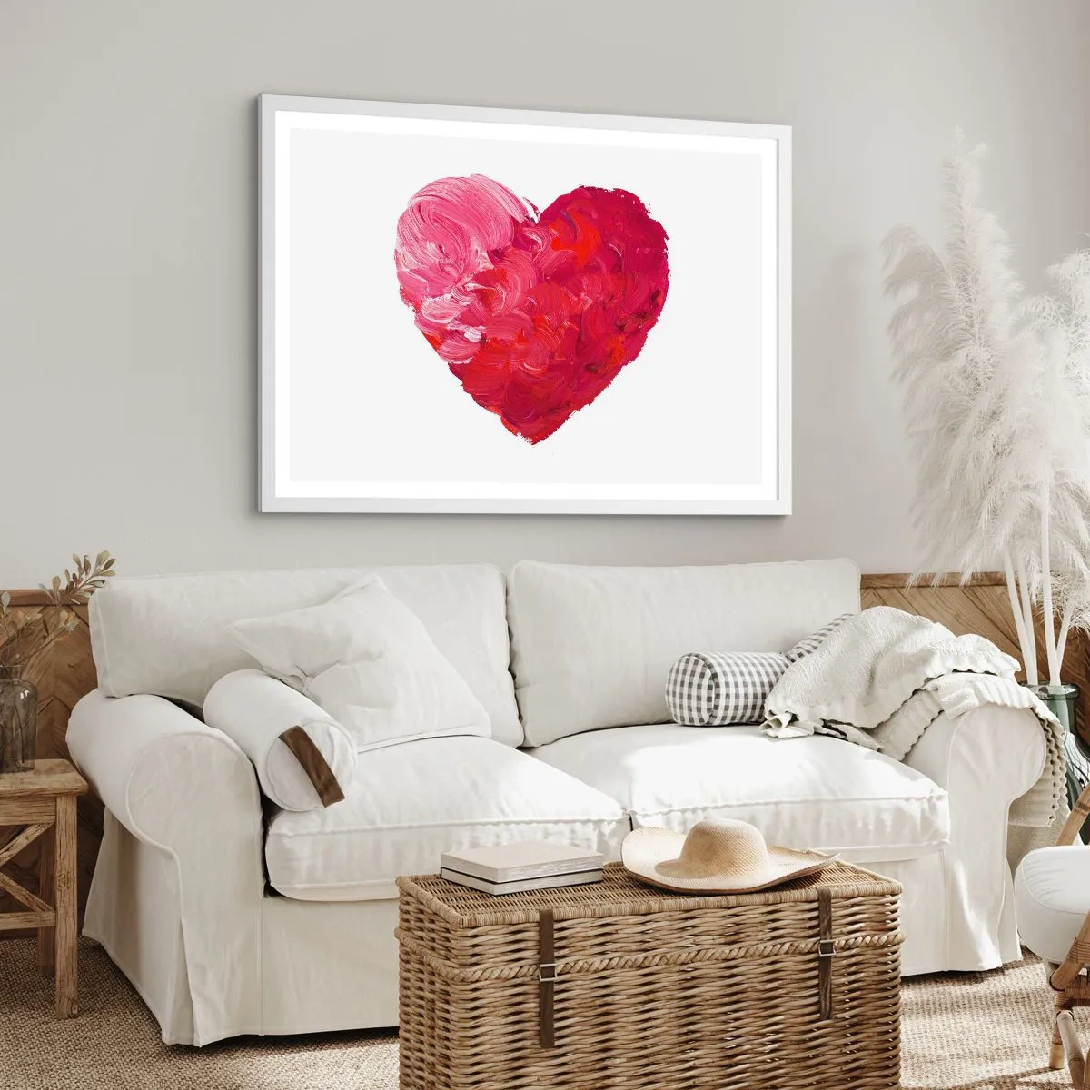 Plakat i hvid ramme - All you need is love - 100x70 cm