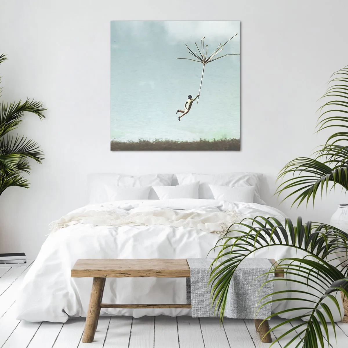 Lærredstryk - Billede på lærred - Drager, blæsere, vind - 70x70 cm