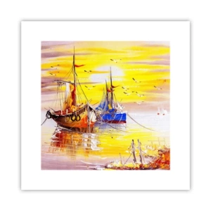 Plakat - Et velfortjent hvil i havnen - 30x30 cm