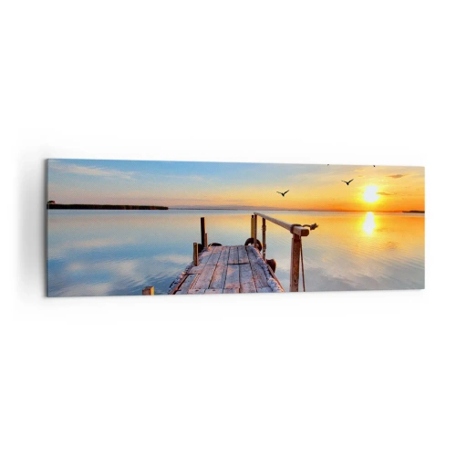 Lærredstryk - Billede på lærred - Går fremad mod solen - 160x50 cm