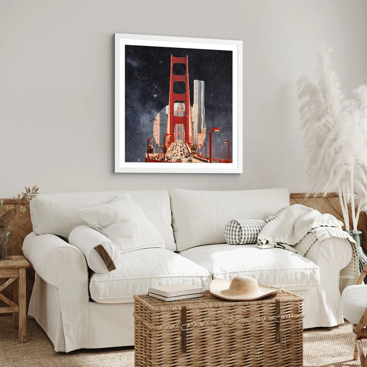 Plakat i hvid ramme - Altid i centrum - 50x50 cm