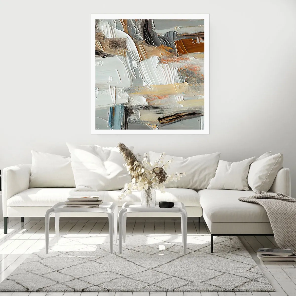 Plakat - Farverige lagdelinger - 40x40 cm